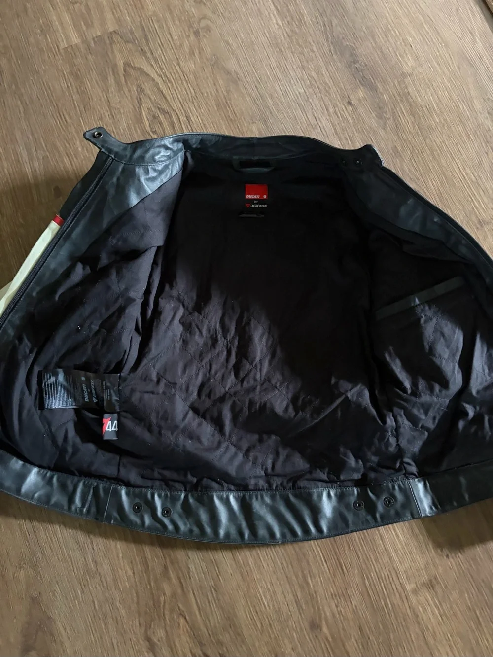 Ducati Kids' Tri-Color Moto Leather Jacket - pit to pit 17”, pit to cuff 18”